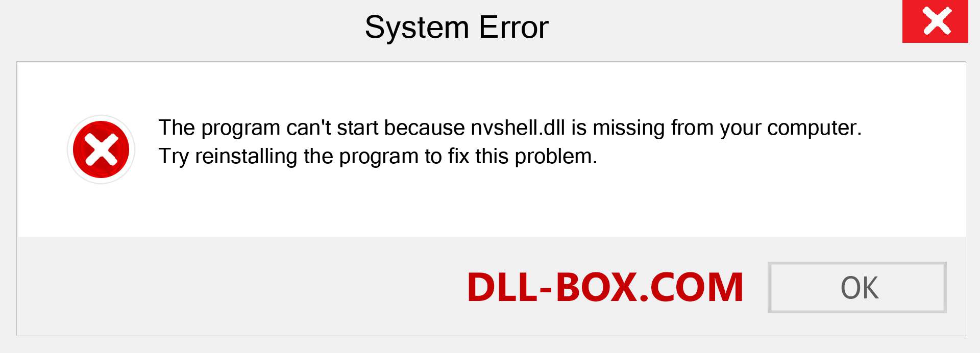  nvshell.dll file is missing?. Download for Windows 7, 8, 10 - Fix  nvshell dll Missing Error on Windows, photos, images